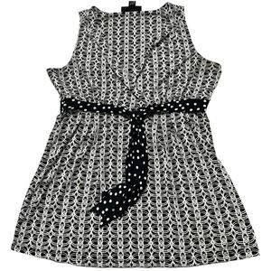 INC International Concepts Babydoll Top S Black White Tunic Y2K Preppy STAIN